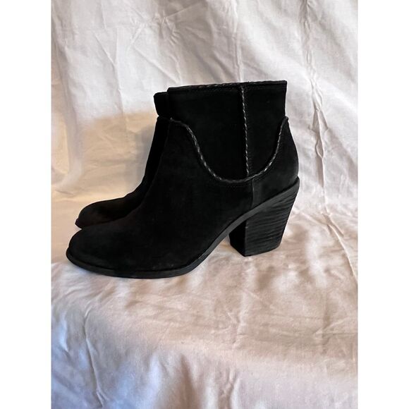 Sofft Womens Taylie Black Suede Ankle Boot Bootie Braid Accent Side Zip Size‎ 9 - Picture 3 of 8
